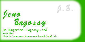 jeno bagossy business card